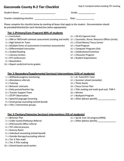 Intervention Checklist Step 4.pdf Gifted Teacher, Rti Interventions, Teacher Checklist, Teacher List, Gift Checklist, Circle K, Gifted And Talented, Response To Intervention, Math Tutor