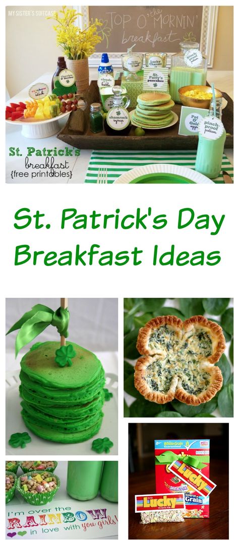 St. Patrick's Day Breakfast Ideas St Patricks Theme, St Patricks Food, Green Pancakes, Green Breakfast, St Patricks Day Party, Waffle Bar, St Patricks Day Food, Saint Patties, Spring Recipes