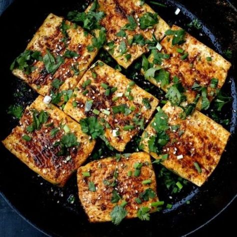 Spicy Griddled Tofu "Steaks" | The Woks of Life Seared Tofu, Appetizers Vegan, Tofu Steaks, Beautiful Drinks, Cook Ideas, Meatless Mains, Tofu Steak, Bunny Food, Vegan Chinese