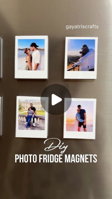 Picture On Fridge Ideas, Diy Photo Magnets Gift Ideas, Polaroid Photo Frame Diy, Diy Fridge Magnets Photo, Diy Photo Magnets, Ref Magnet Display Ideas, Photo Magnets Diy, Diy Magnets Fridge, Fridge Magnets Diy