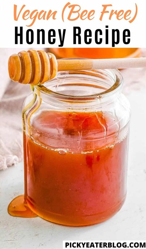 Vegan Honey Recipe, Vegan Cobbler, Diy Sauces, Vegan Peach Cobbler, Vegan Honey, Vegan Peach, Vegan Dips, Cobbler Easy, Vegan Dip