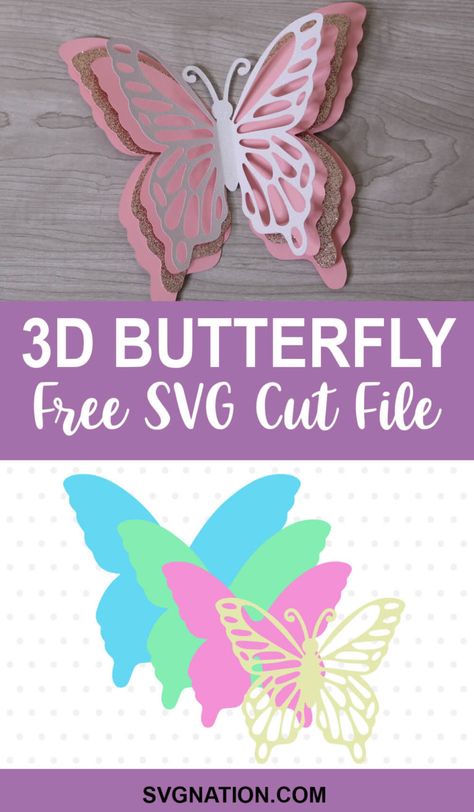 Vinyle Cricut, Butterfly Cutout, Butterfly Tutorial, Printable Flower, Idee Cricut, Butterfly Svg, Projets Cricut, Butterfly Template, Image Svg