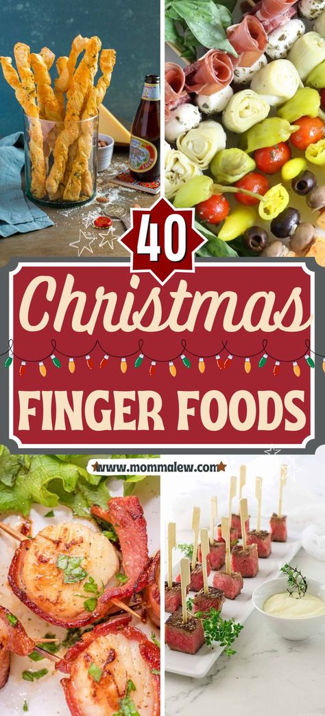 finger foods for christmas Christmas Party Finger Foods, Christmas Eve Appetizers, Holiday Appetizers Christmas, Christmas Finger Foods, Christmas Party Snacks, Christmas Appetizers Easy, Christmas Appetizers Party, Christmas Recipes Appetizers, Holiday Party Foods