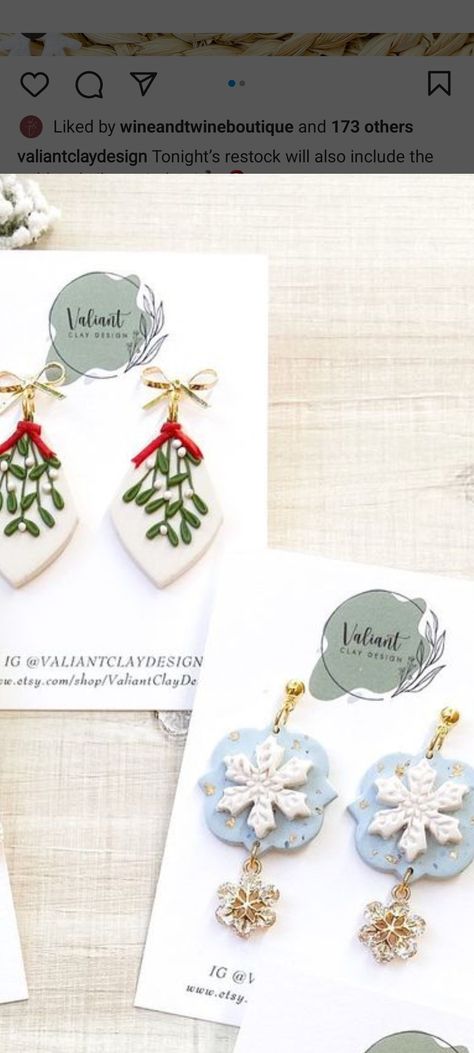 Boho Christmas Clay Earrings, Holly Clay Earrings, Poinsettia Clay Earrings, Christmas Clay Earrings Diy, Winter Clay Earrings, Holiday Clay Earrings, Winter Polymer Clay Earrings, Christmas Polymer Clay Earrings, Fimo Earrings