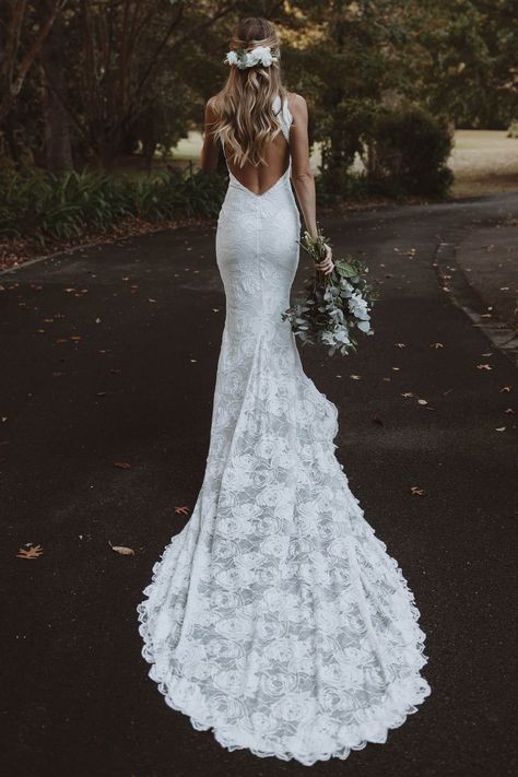 Wedding Dresses Mermaid Trumpet, Rose Gown, Boho Wedding Dresses, Dresses Mermaid, Grace Loves Lace, Lace Bridal Gown, Rose Lace, Chapel Train, Lace Bridal