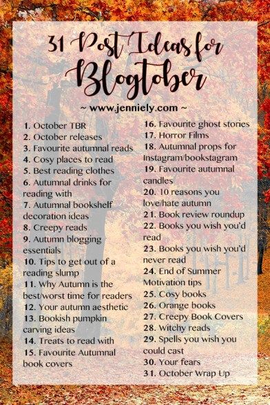 Blogtober Ideas, Bookstagram Posts, October Books, Blog Post Topics, Blog Post Ideas, Youtube Channel Ideas, Book Instagram, Blog Topics, Blogger Tips