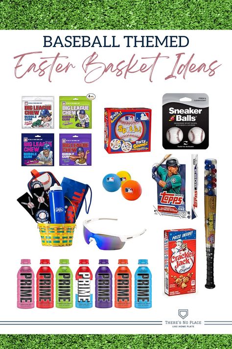 Easy ideas for making a baseball easter basket for your baseball player. These simple Easter ideas are trendy and fun for your teen or tween baseball player. Baseball Theme Easter Basket, Sports Easter Basket Ideas, Easter Basket Theme Ideas, Easter Basket For Boys Age 10, Soccer Easter Basket Ideas, Easter Baskets For Boys 8-10, Softball Easter Basket Ideas, Kids Easter Basket Ideas Boys, Baseball Basket Ideas