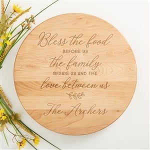 Engraved Lazy Susan, Lazy Susan Sayings, Unique Kitchen Utensils, Lazy Susan Designs, Personalized Lazy Susan, Family Blessings, Cake Holder, Laser Design, Bless The Food