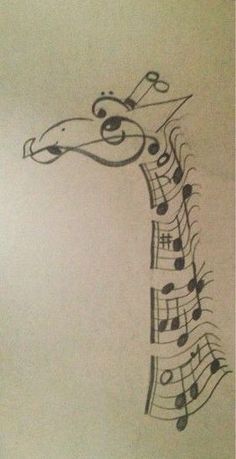 Music Word Art, Music Note Art, Trin For Trin Tegning, Giraffe Tattoo, Giraffe Drawing, Beatles Lyrics, Giraffe Design, Drawing Hands, Music Drawings