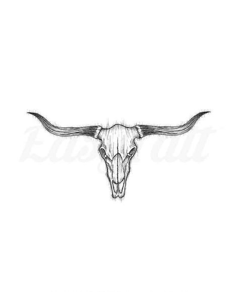 Long Horn Tattoo Skull Texas Longhorns, Zach Bryan Tattoo Longhorn, Longhorn Skull Tattoo Sternum, Longhorn Head Tattoo, Texas Long Horn Drawing, Longhorn Hand Tattoo, Long Horn Back Tattoo, Texas Long Horn Tattoo For Women, Long Horn Skull Tattoo For Women