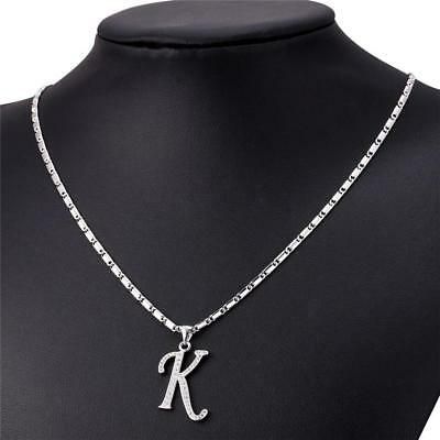 Platinum Plated Initial English K Letter Cubic Zirconia Necklace Pendant  | eBay Silver K Necklace, Initial Necklace K, K Necklace Letter, K Letter Necklace, 2023 Manifestation, Letter K Necklace, K Pendant, K Jewelry, Letter Necklace Initials