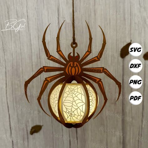 Fall Cricut Projects, Lanterns Paper, Cricut Paper Crafts, Diy Spider, Lantern Template, Lantern Svg, Paper Lanterns Diy, Idee Cricut, Art Carton