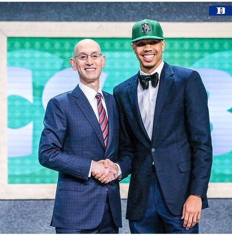 Commissioner Adam Silver and Jayson Tatum Adam Silver, Jayson Tatum, Duke Basketball, Love Story, Nba, Basketball, Sports, Silver, Pins