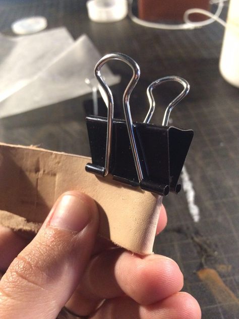 Binder Clips, Things To Make, Straight Edges, Wax Paper, Tote Bag Leather, Leather Craft, Phone Ring, Make Sure, Cement