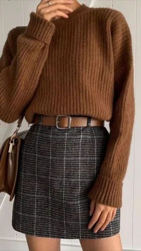 c70daf247944fe3add32218f914c75a6 Populaire Outfits, Neue Outfits, Stil Inspiration, Ținută Casual, Modieuze Outfits, Elegantes Outfit, Cute Fall Outfits, Mode Inspo, Plaid Skirt