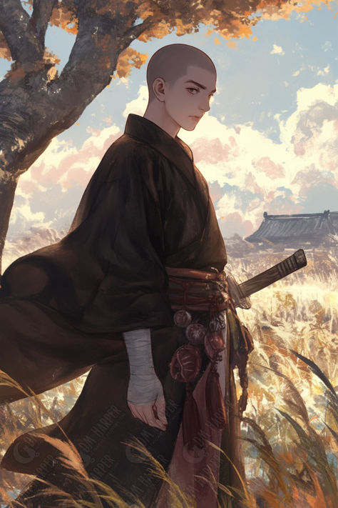 Human Monk Monk Fantasy Art, Monk Anime, Warrior Monk, Monk Dnd, Blind Art, Male Character, Happy Trails, High Fantasy, Character Design Male