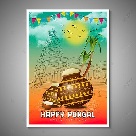 Happy Tamil Festival Pongal Poster Pongal Banner Background, Pongal Poster Design, Pongal Posters, Pongal Poster, Happy Pongal In Tamil, Pongal Photos, Tamil Pongal, Pongal Festival Images, Pongal Images