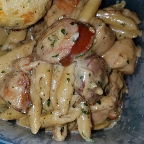 Cajun Chicken and Sausage Pasta Cajun Chicken And Sausage Pasta, Chicken And Sausage Pasta, Smoked Sausage Recipes Pasta, Sausage Penne Pasta, Cajun Chicken And Sausage, Cajun Sausage Pasta, Chicken Breast Dishes, Smoked Sausage Pasta, Chicken Sausage Recipes