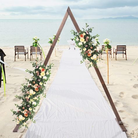 PRICES MAY VARY. High-quality Material: This triangle arch is made of wood, which is strong, durable, not easy to deform, and can be reused many times. DIY at Will: The triangle wedding arch has a size of 2.1*2.5m/6.9*8.2ft, which is large enough for you to decorate with unlimited creativity. You can create a unique and beautiful backdrop with flowers, plants, LED light drops, greenery, balloons, tulle fabric strips, letters, garlands, or other items. Retro Style: The triangle arch wedding desig Wood Wedding Arch, Birch Wedding Arch, Circle Wedding Arch, Wood Wedding Arches, Arches Wedding, Wedding Arch Decor, Photo Backdrop Stand, Wooden Wedding Arches, Backdrop Balloon