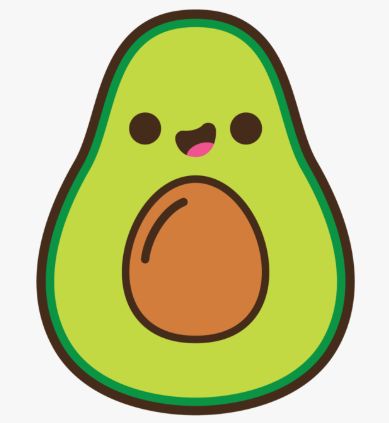 Avocado Cartoon, Cute Easy Doodles, Fruits Drawing, Avocado Fruit, Cute Avocado, Kitty Drawing, Hello Kitty Drawing, Simple Doodles, Kawaii Drawings