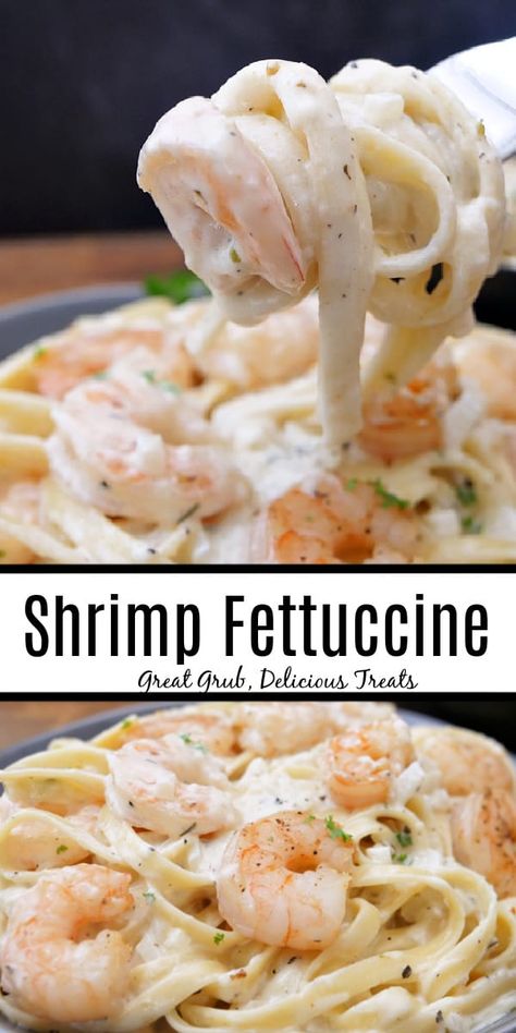 Homemade Shrimp Alfredo Recipe, Shrimp Fetuccini Alfredo Recipe, Seafood Pasta White Sauce, Shrimp With White Sauce, White Shrimp Pasta, Creamy Shrimp Scampi Linguini, Shrimp Recipes Alfredo, Shrimp And Crab Fettuccine Alfredo, White Shrimp Lasagna Recipe