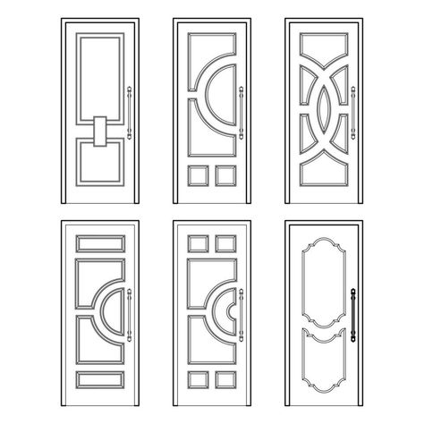 Door Elevation Design, Door Design Drawing, Classic Interior Doors, Simple Door Design, Door Elevation, Door Illustration, Door Drawing, Drawing Classic, Digital Art Tutorial Beginner