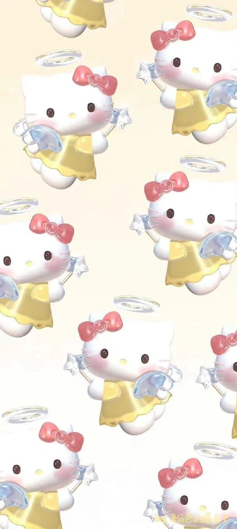 Yellow Hello Kitty, Pink Hello Kitty, Sanrio Wallpaper, Kitty Wallpaper, Hello Kitty Wallpaper, Sweet Animals, Cute Wallpapers, Hello Kitty, Cd