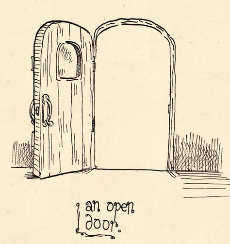 day 1: an open door by papergori Open Door Drawing, Door Reference, Door Drawing, Double Door Wreaths, Book Of Poetry, Round Pen, Whimsical Wreaths, Open Art, 카드 디자인