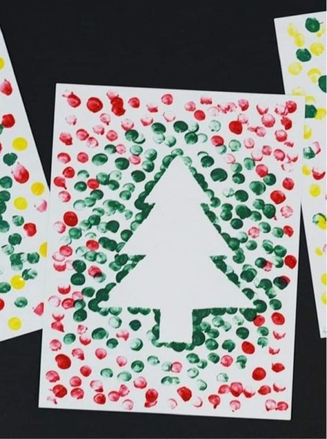 Christmas Fine Motor, Prek Christmas, Thumbprint Crafts, Easy Kids Christmas, Thumbprint Art, Christmas Art For Kids, Fingerprint Crafts, Christmas Arts, Christmas Tree Template