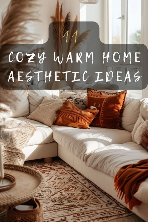 Want to make your home feel cozy and inviting? Check out these 10 ideas for achieving a warm home aesthetic. Click to explore how to transform your space into a comforting retreat. 🕯️🏡 #HomeDecor #WarmAesthetic #CozyHome #InteriorDesign #HomeInspo Warm Home Aesthetic, Home Fall Decor, Entertainment Room Decor, Fall Home Decor Ideas, Boho Farmhouse Decor, Fall Room Decor, Warm Home Decor, Living Room Warm, Warm Home