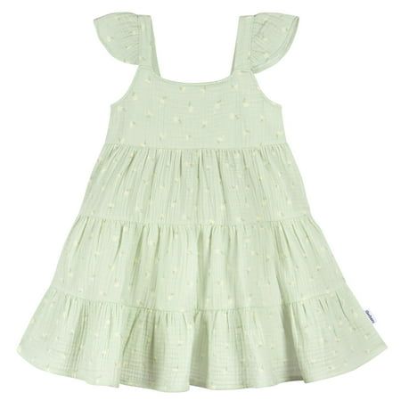 Welcome the sunshine in style with our 100% cotton gauze dress, perfect for warm weather days. Gentle on sensitive skin with a breathable fit thats perfect for spring and summer days, shell love to wear this toddler dress wherever the day takes you. The easy pull-on style makes for easy dressing, and its conveniently machine washable for stress-free cleaning. Celebrate the arrival of warmer weather with our cute toddler girl dress. Our essentials have been independently certified with STANDARD 1 Toddler Summer Outfits, Cotton Gauze Dress, Toddler Girl Dress, Baby Size Chart, Daisy Dress, Cotton Sleepwear, Ruffles Fashion, Wardrobe Update, Gauze Dress