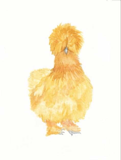 Funny Chicken Paintings, Fluffy Chicken Drawing, Watercolor Chicken Paintings, Watercolor Chickens Easy, Cute Chicken Art, Paint A Chicken, Chickens Watercolor, Watercolour Chicken, Chicken Painting Easy