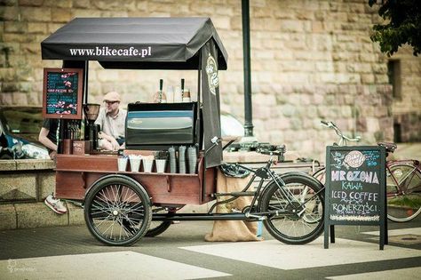 Mobile Coffee Cart, Bike Food, Coffee Urn, Velo Cargo, Hot Dog Cart, Coffee Bike, Coffee Thermos, Coffee Cart, Coffee Truck