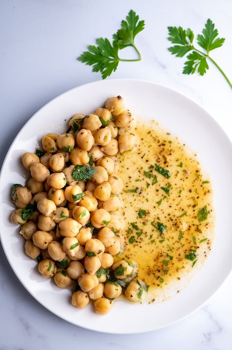 Cracker Salad, Marinated Chickpeas, Sauteed Broccoli, Broccoli With Garlic, Garlic And Oil, Broccoli Sauteed, Granulated Garlic, Greek Chickpeas, Chickpea Recipes