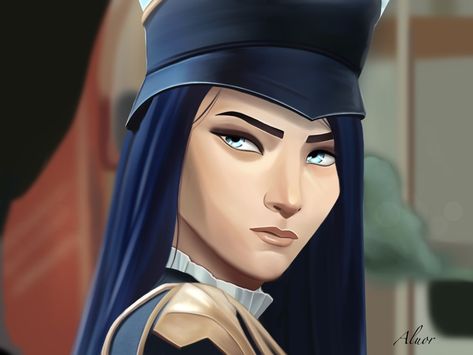 Caitlyn Arcane, Caitlyn Kiramman, Carmen Sandiago, Arcane League Of Legends, Handmade Portrait, Perfect Nose, Pixel Drawing, Disney Descendants, A Character