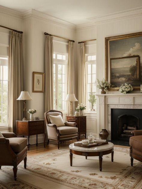 Traditional Living Room Ideas, Traditional Living Room Design, Classical Living Room, Formal Living Room Designs, Living Room Decorating Ideas, Living Room Decorating, Casas Coloniales, Classic Living Room, Living Room Design Decor