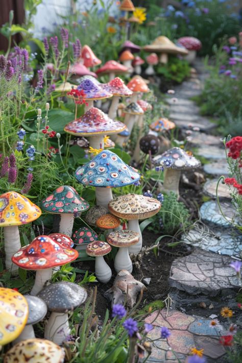 Whimsical Garden Escapes: Outdoor Decor Ideas to Transform Your Space - Quiet Minimal Cabrewing Ideas, Fantasy Garden Decor, Flowers For Fairy Garden, Fairy Inspired Garden, Quirky Garden Decor, Different Garden Ideas, Big Fairy Garden Ideas, Cottagecore Yard Ideas, Cute Flower Garden Ideas