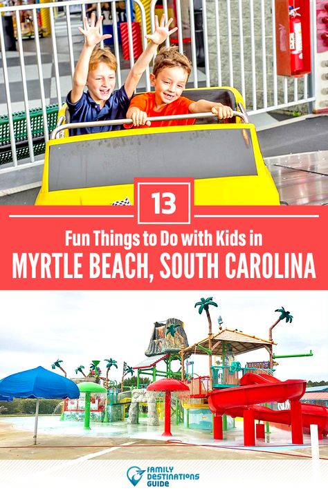 Dreaming about a family vacation to Myrtle Beach, South Carolina and looking for things to do? We’re FamilyDestinationsGuide, and we’re here to help: Discover the most fun things to do in Myrtle Beach with kids - so you get memories that last a lifetime! #myrtlebeach #myrtlebeachthingstodo #myrtlebeachwithkids #myrtlebeachactivities Mrtyle Beach, Myrtle Beach Family Vacation, Myrtle Beach Things To Do, Beach With Kids, Myrtle Beach Trip, Myrtle Beach Restaurants, Myrtle Beach Boardwalk, Myrtle Beach Resorts, South Carolina Vacation