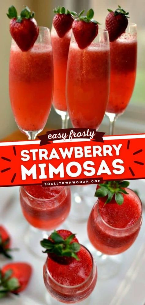 Christmas Day Drinks, Strawberry Mimosas, Valentines Drinks Alcoholic, Valentines Drinks, Strawberry Social, Strawberry Mimosa, 35 Birthday, Champagne Recipe, Valentine Drinks