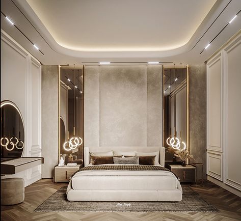 master bedroom :: Behance Eclectic Modern Bedroom, Luxurious Bedrooms Master, Luxury Ceiling Design, Idea Bedroom, Bedroom Interior Design Luxury, Modern Luxury Bedroom, Hotel Room Design, Ceiling Design Modern, Ceiling Design Bedroom