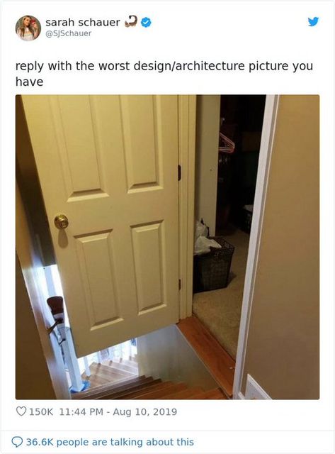 (21) Sq. One Real Estate on Twitter: "Had a tough day? Here are a few interior design and architectural fails that should put a smile on your face https://t.co/cdkceoSgD6" / Twitter Sarah Schauer, Construction Fails, You Had One Job, Design Fails, Make Do, Bad Design, One Job, Little Designs, Picture Design