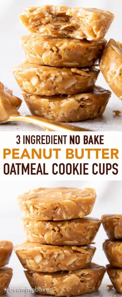 Peanut Butter Oatmeal Cups, Beaming Baker, Oatmeal Cookies Easy, Dessert Oreo, No Bake Peanut Butter, Peanut Butter No Bake, Overnight Oat, Oatmeal Cups, Peanut Butter Oatmeal Cookies