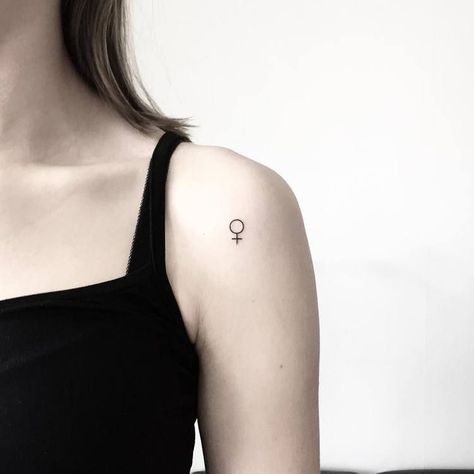 Minimal Venus symbol Venus Symbol Tattoo, Inner Elbow Tattoos, Symbole Tattoo, Small Symbol Tattoos, Venus Tattoo, Feminist Tattoo, Venus Symbol, Female Tattoos, Symbol Tattoo