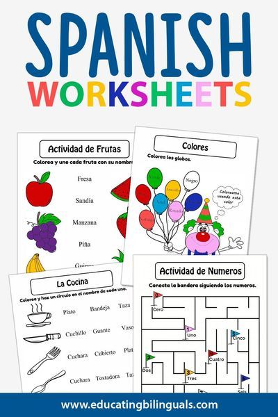 If you're a parent with kids who are learning Spanish, you'll want to check out these free printable spanish worksheets. They're perfect for reinforcing what kids are learning in class, and since they're printable, you can use them over and over again. Your kids would learn everyday Spanish vocabulary and have fun coloring every sheet. Download and print for free!#spanish #worksheets #spanishforkids Spanish Scavenger Hunt, Elementary Spanish Worksheets, Spanish Worksheets For Kids, Beginner Spanish Worksheets, Preschool Spanish Lessons, Spanish Books For Kids, Free Spanish Lessons, Learning Websites For Kids, Learn Everyday