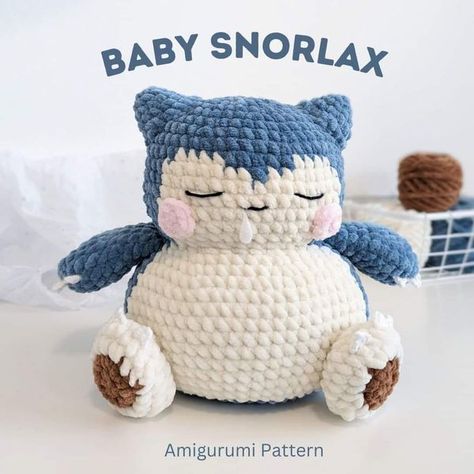 Snorlax Crochet Pattern, Snorlax Crochet, Amigurumi No Sew, Spanish Crochet, Free Crochet Patterns Amigurumi, Easy Beginner Crochet Patterns, Crochet Pokemon, Bears Nails, Frog Crafts