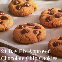 21 Day Fix Dessert, 21 Day Fix Desserts, 21 Day Fix Snacks, Chocolate Chip Cookie Recipes, Weight Watcher Desserts, Sugar Detox Recipes, Fixate Recipes, 21 Day Fix Diet, 21 Day Fix Meal Plan