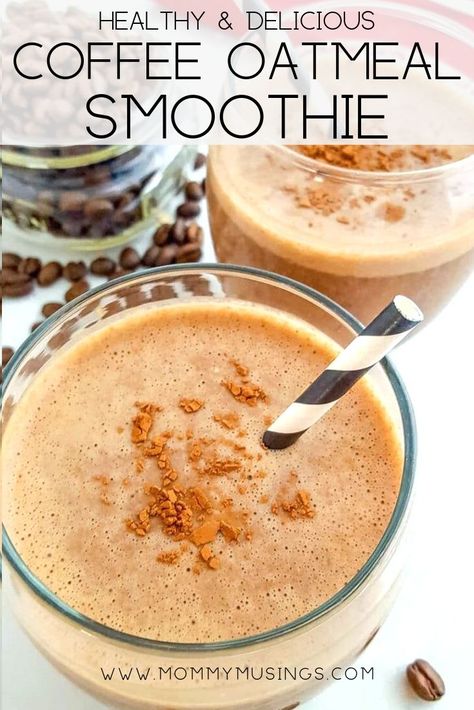 Coffee Oatmeal Smoothie - Healthy breakfast smoothies to start your day! Made with coffee, almond milk​, oats, almond butter, cocoa powder and honey. #smoothies #smoothierecipes #breakfastsmoothies #coffee #breakfastideas #easybreakfast #healthybreakfast Oatmeal Smoothies Healthy, Coffee Smoothie Healthy, Oats Smoothie, Coffee Oatmeal, Coffee Smoothie Recipes, Almond Milk Coffee, Oatmeal Smoothie, Oatmeal Smoothie Recipes, Oat Smoothie