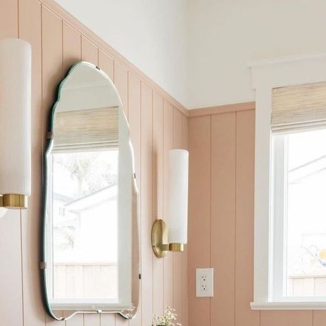 Benjamin Moore on Instagram: "Clean, simple, and surprisingly nuanced, pale and pastel paint colors harmonize effortlessly with a range of colors, casting a refreshing, positive vibe and adding extra light into any space. Swipe through to see how your fellow follower @the.cartercottage used Boudoir AF-190, a medium neutral with dusty rose undertones, for this bathroom refresh. Head to the link in bio to download your copy of our Pales & Pastels brochure and find the perfect color for your next project. #BenjaminMoore #Paint #Bathroom" Dusty Rose Bathroom, Rose Bathroom, Pastel Paint Colors, Pastel Paint, Fresh Starts, Benjamin Moore Colors, Bathroom Refresh, Thanks For Sharing, Master Bedding