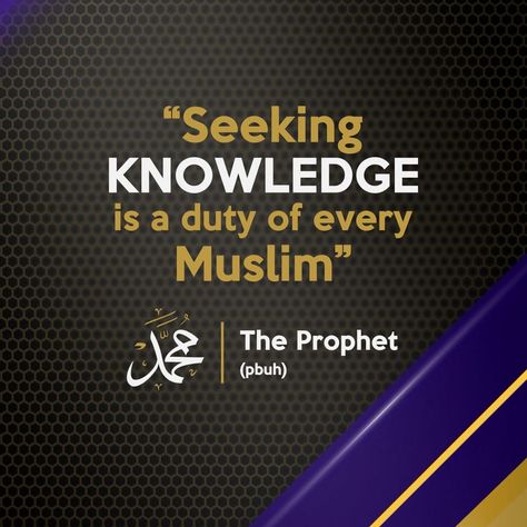 "Seeking knowledge is a duty of every Muslim" Hadith | Ibn Majah #Knowledge #ProphetMuhammad #Islam #MuslimQuotes #Hadith #Muslim #SalamKids #ItsAboutIslam Seeking Knowledge In Islam, Seeking Knowledge, The Prophet, Prophet Muhammad, Muslim Quotes, Quotes