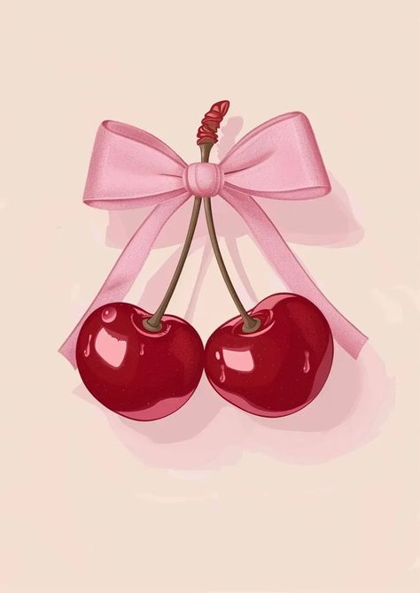 Cherry Wallpaper Aesthetic Iphone, Money Design Art, Summer Prints Wallpaper, Gem Logo, Pale Pink Background, Sweet Image, Education Poster Design, Bow Wallpaper, Wallpaper Doodle